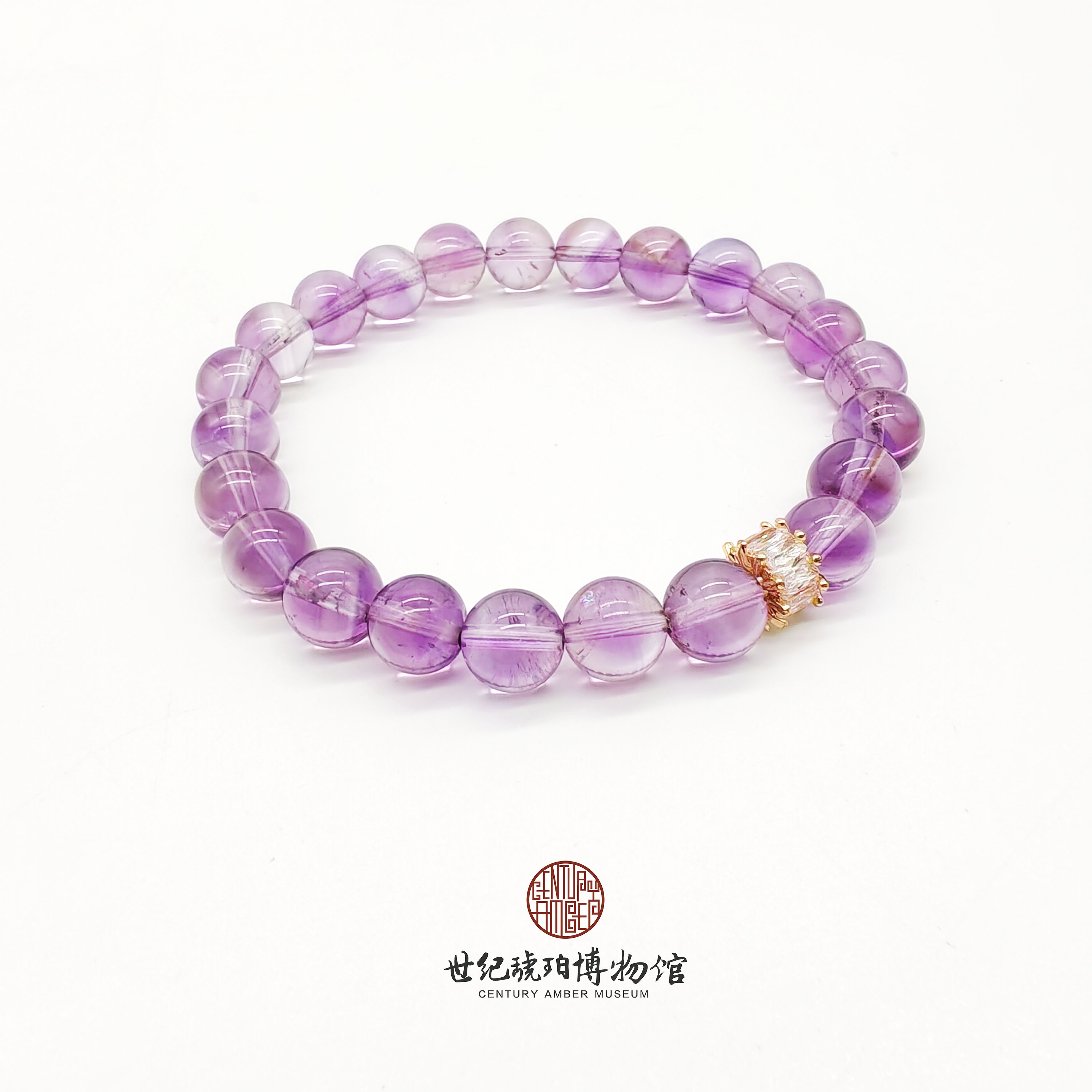 天然冰透巴西淡紫水晶手链-36002052