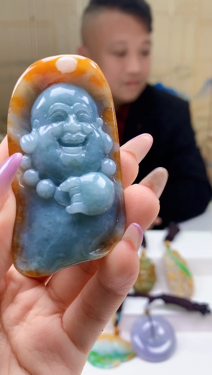 【闪购商品】定制翡翠未镶嵌4969ty-毛货挂件154