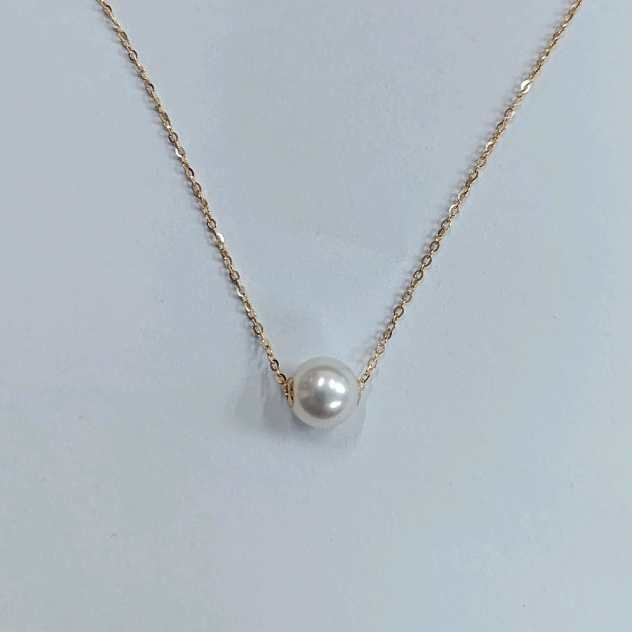 礼兰珠宝 S925银链海水珍珠吊坠8-9mm