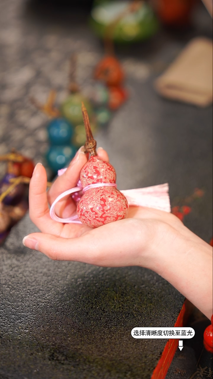 【闪购商品】沈绍安非遗漆器大漆小葫芦粉色