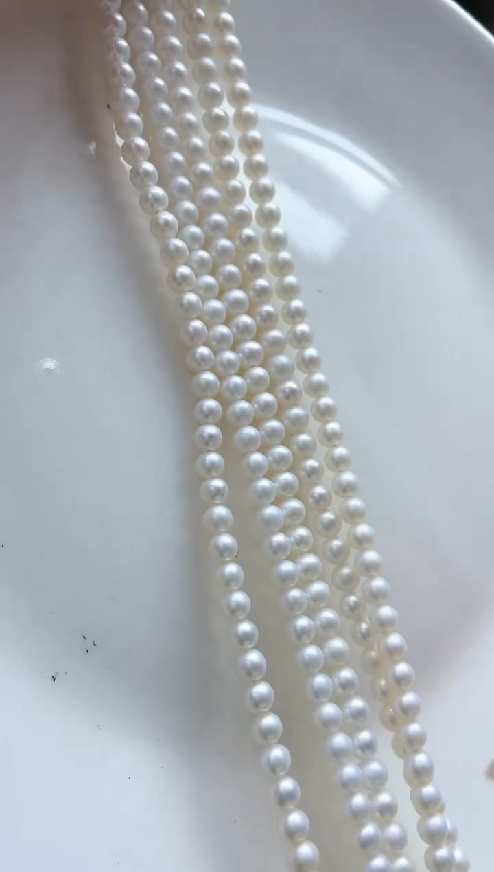 项链未镶嵌淡水珍珠4mm+白珠小米全珠项链（多样性发一）