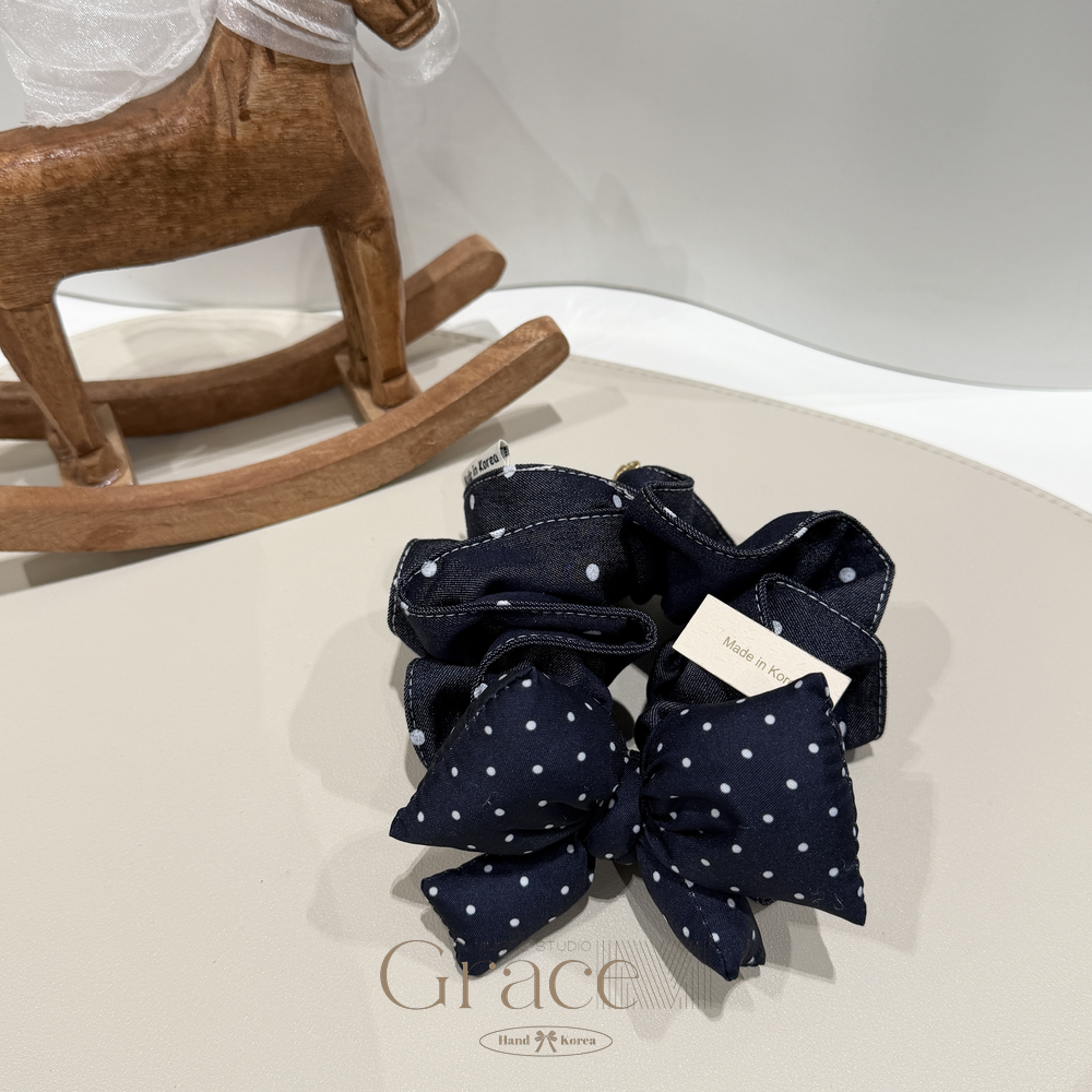 「赫本牛仔」韩国25秋冬百搭发绳发圈肠圈丸子头