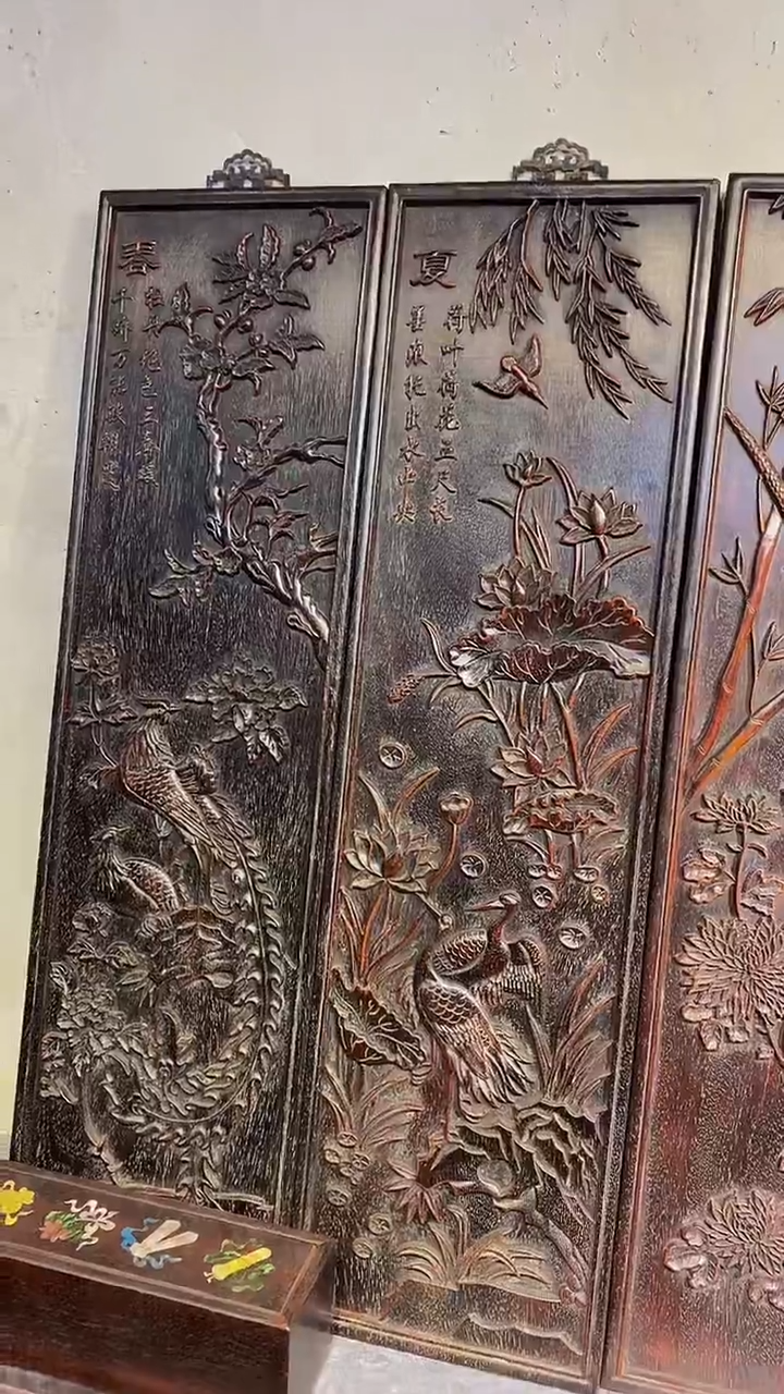 木紫檀雕刻板一物一拍