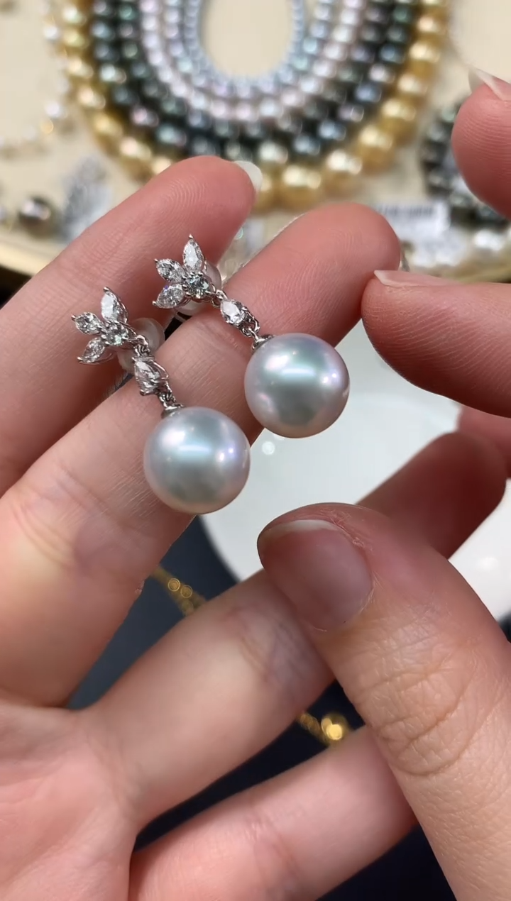 【闪购商品】海水珍珠耳饰18K金镶嵌A303|11800