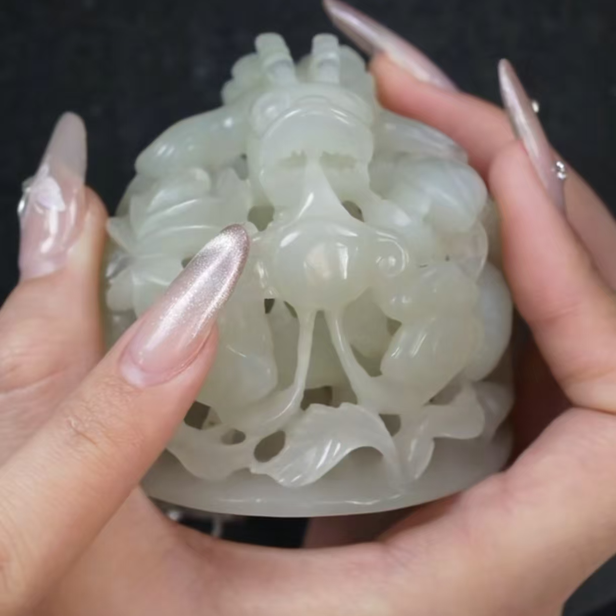 清代和田玉玉炉顶