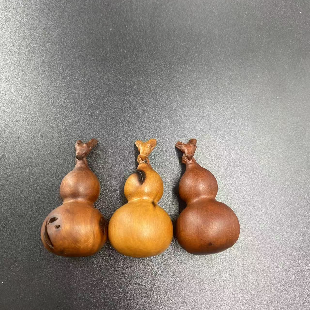  雷击枣木中号龙头鹿角葫芦挂饰配饰手把件