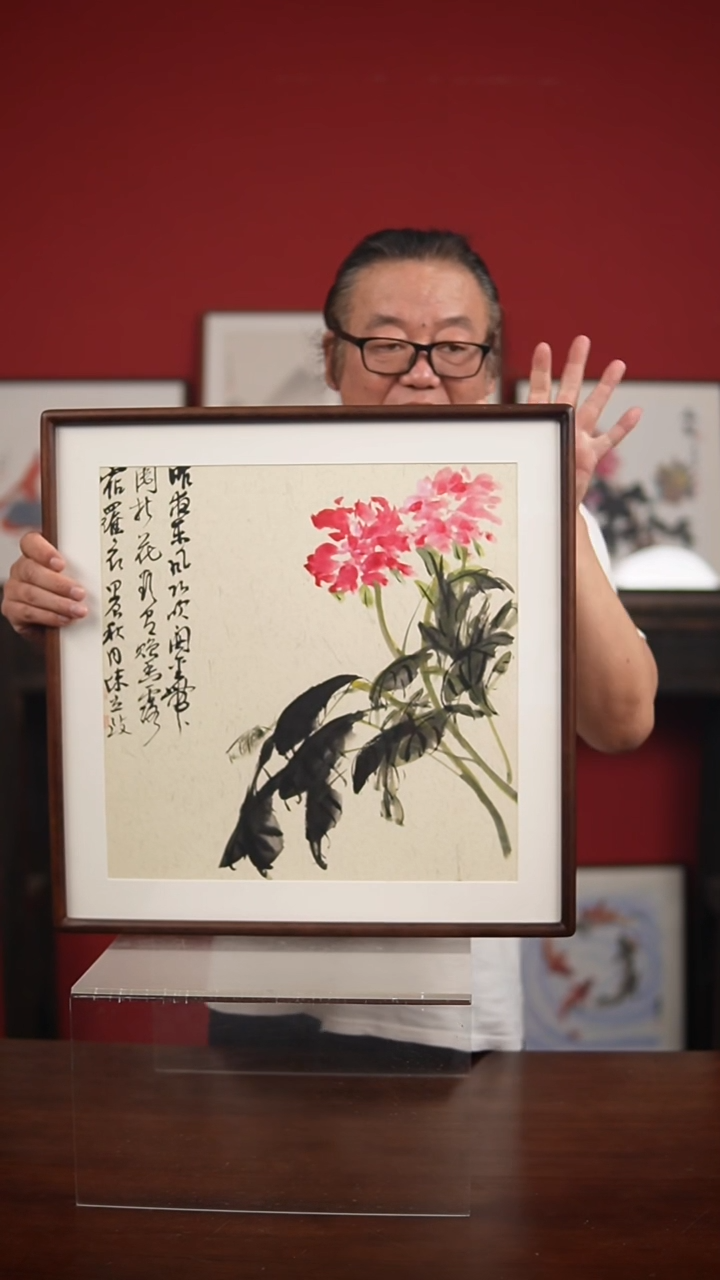 国画手绘-52*52带框陈立志作品