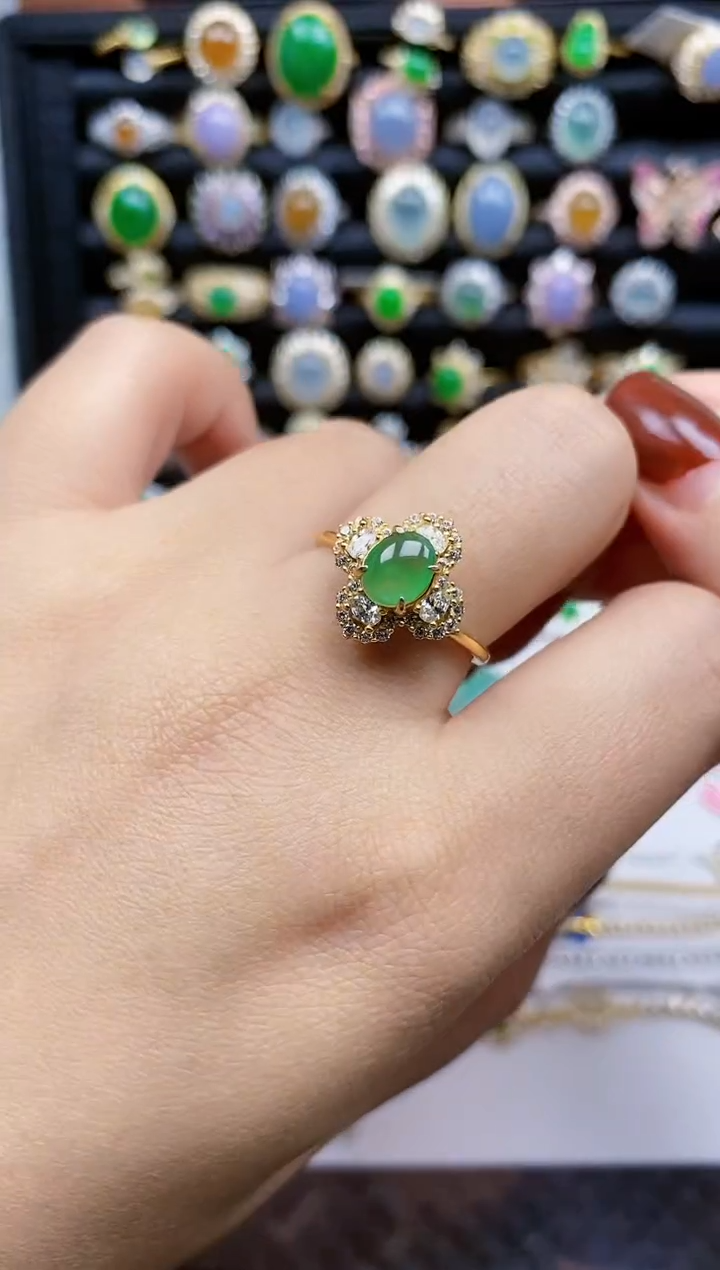 银S925镶嵌戒指翡翠30