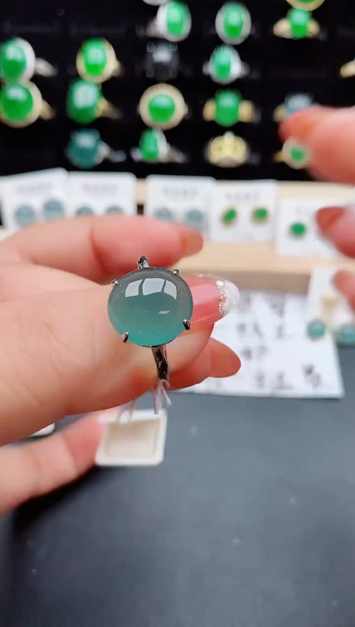 【闪购商品】翡翠戒指银S925镶嵌50800