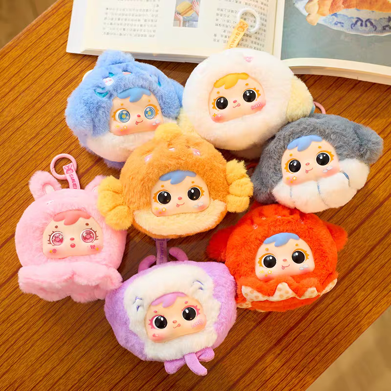 【雯雯拆盒】三小毛海底总动员毛绒挂件系列_潮玩盲盒摆件