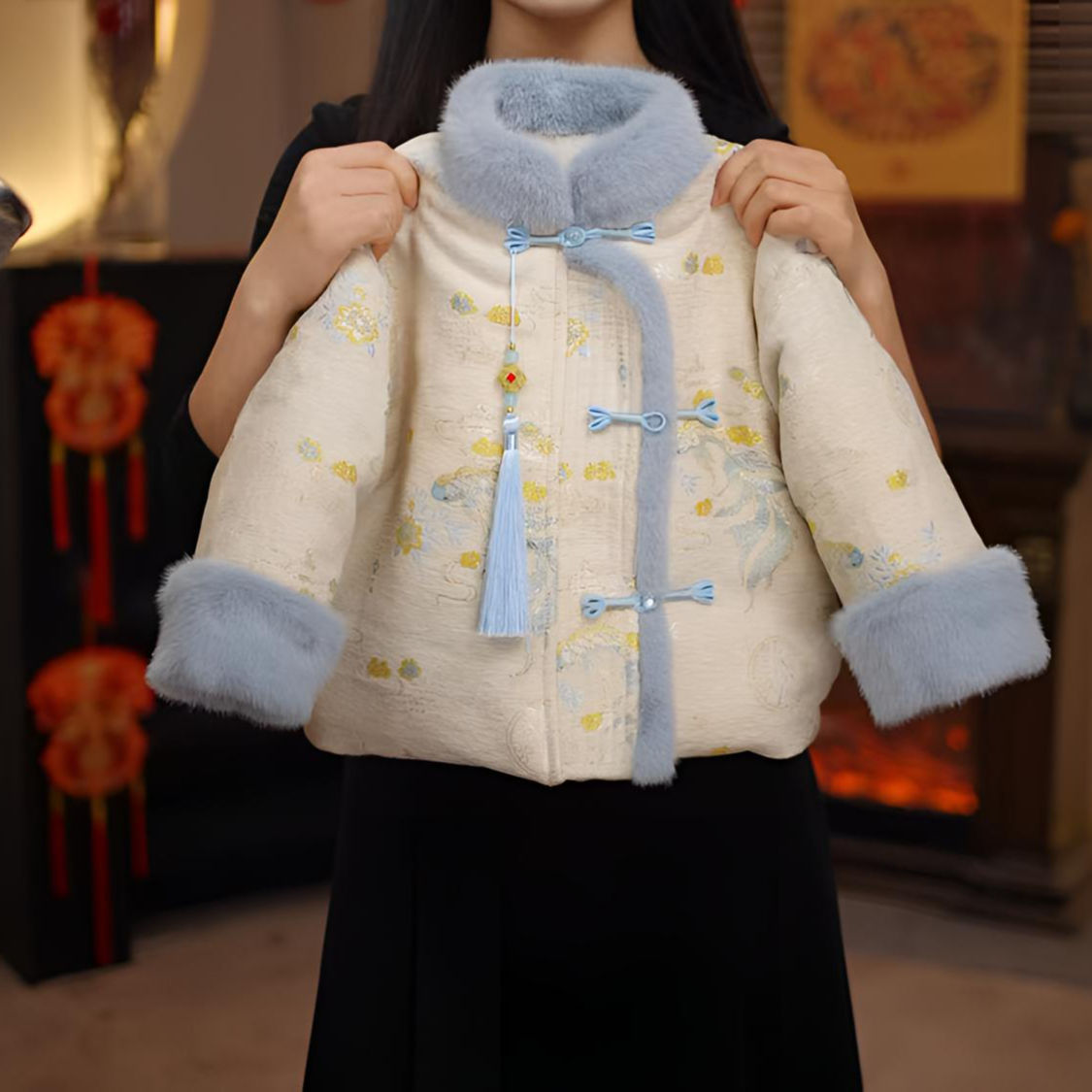 2026款【莲连有鱼】新中式拜年服  冬季保暖加厚国风儿童冬装25Y667