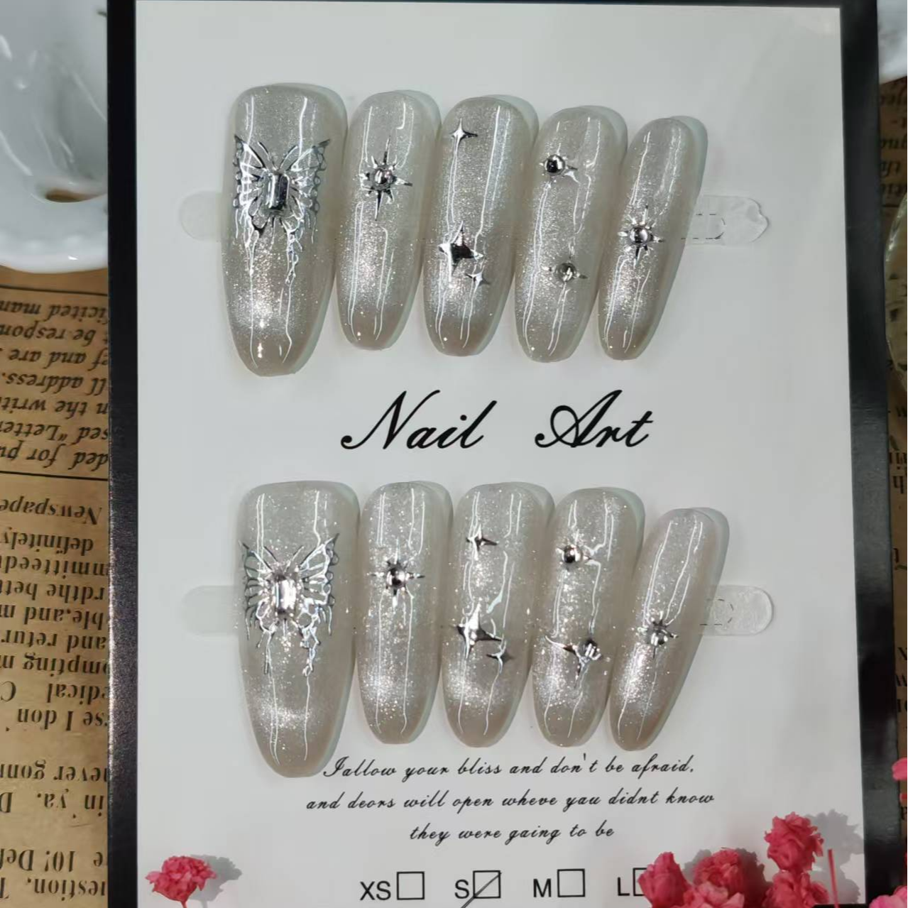 【全疆包邮083】高级纯欲纯手工穿戴甲ins风穿戴式可爱冰透