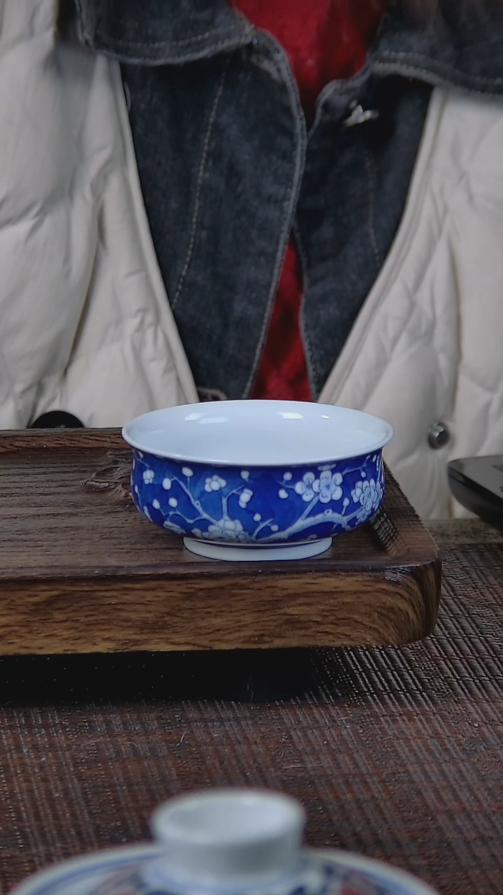 【闪购商品】折葵非器手工手绘冰梅矮炉式杯