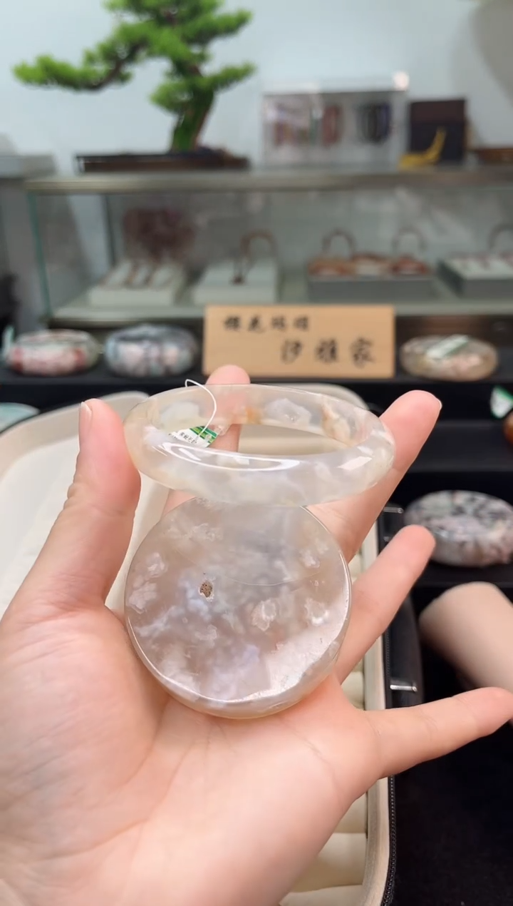 未镶嵌手镯石英质玉60圈口（赠品镯心）6034