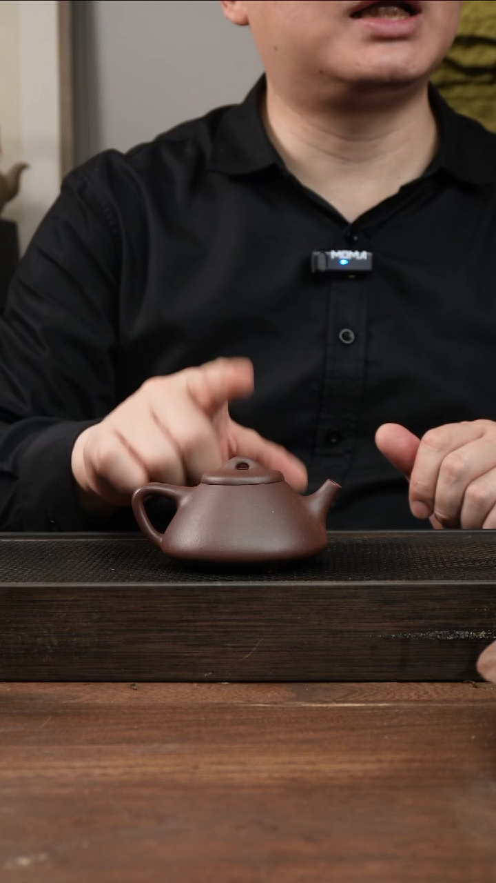 茶杯紫砂老紫泥  子冶石瓢  