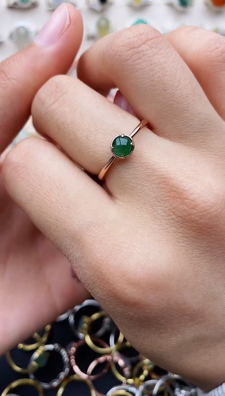 【闪购商品】翡翠戒指银S925镶嵌缅甸翡翠