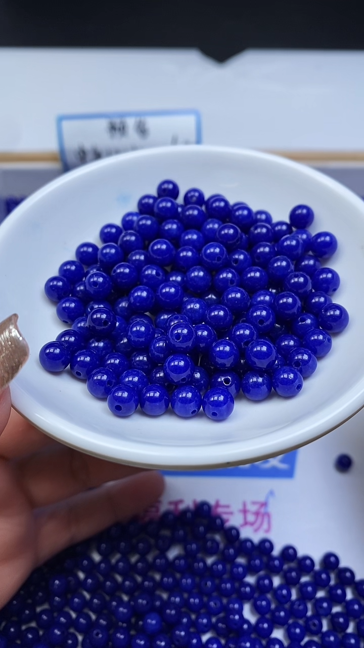 未镶嵌散珠玛瑙/玉髓A1901 青金蓝玛瑙6mm30个5.8元