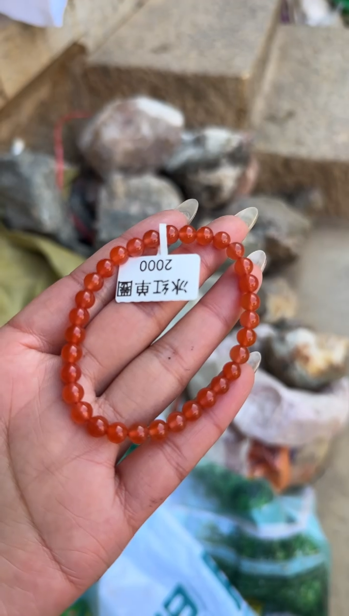 【闪购商品】南红玛瑙单圈未镶嵌原矿无优化冰红mm单圈