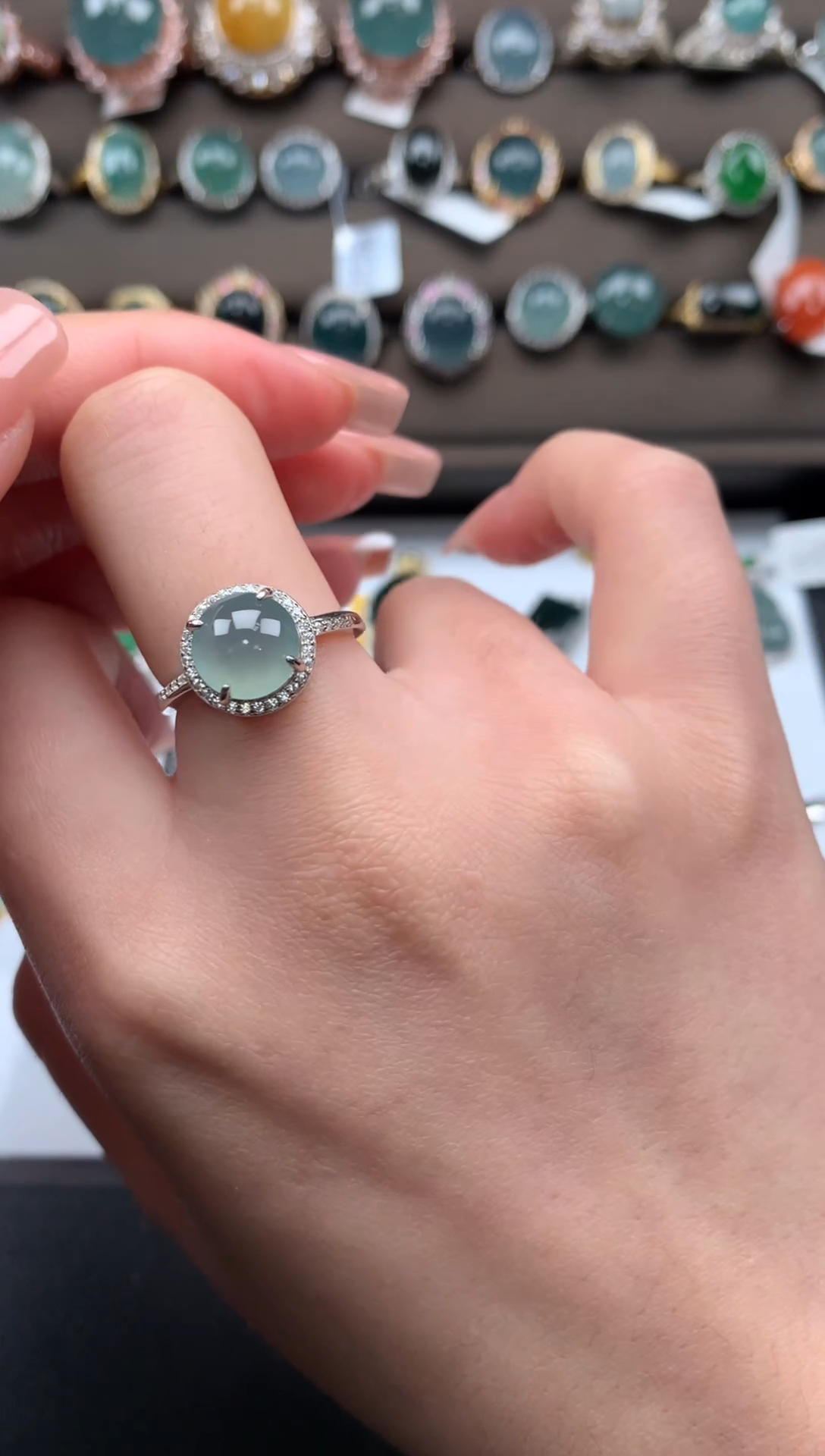 【闪购商品】翡翠戒指银S925镶嵌4124