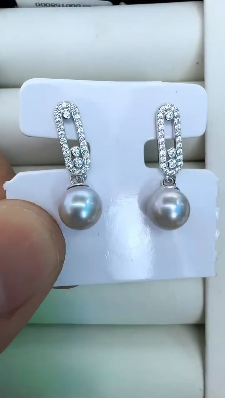 【闪购商品】海水珍珠耳饰银S925镶嵌耳钉