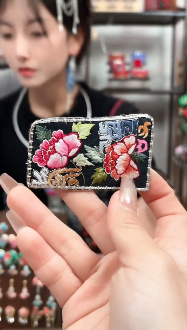 织绣艺枝独绣老绣饰品337