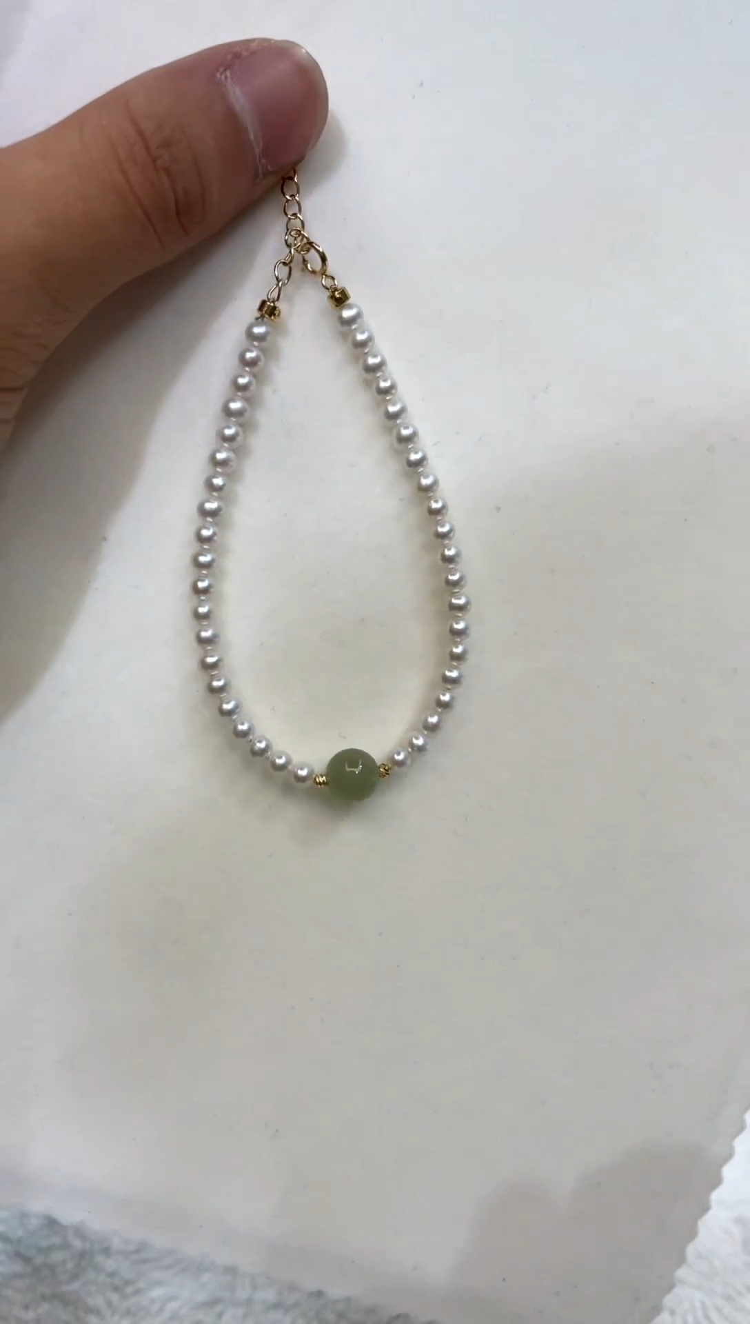 银S925镶嵌手绳淡水珍珠 