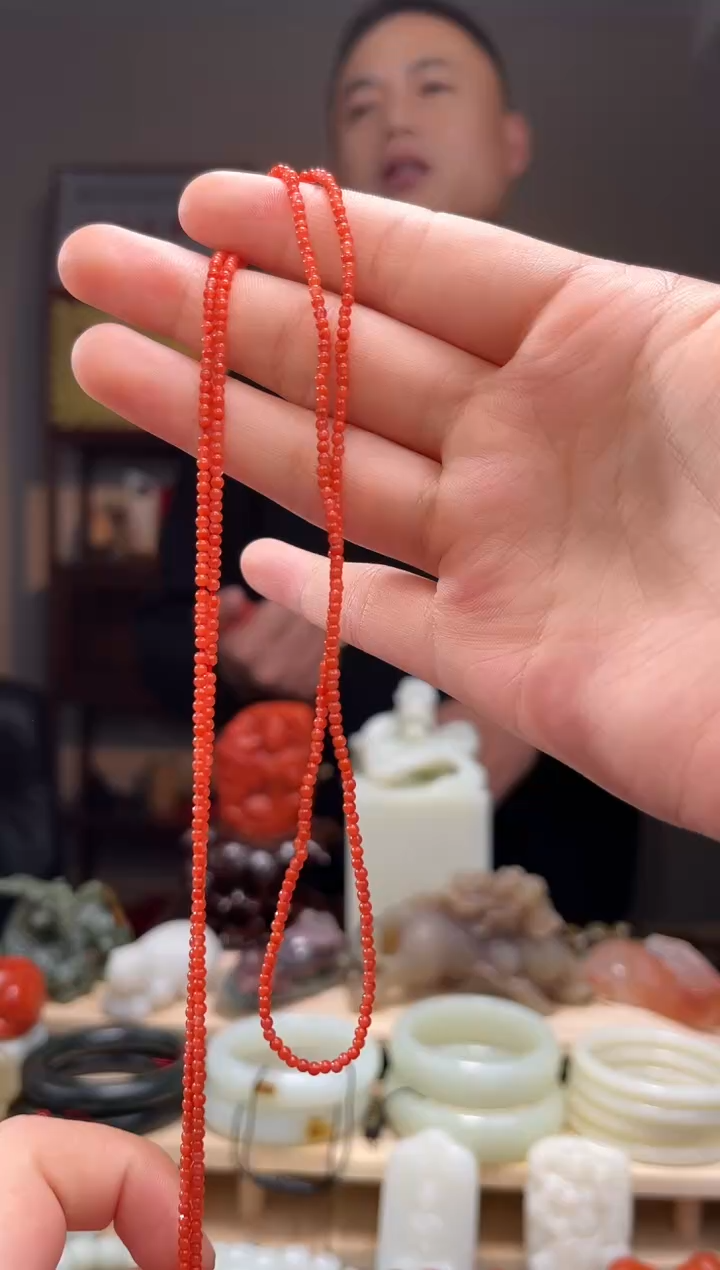 颈饰未镶嵌南红玛瑙长链