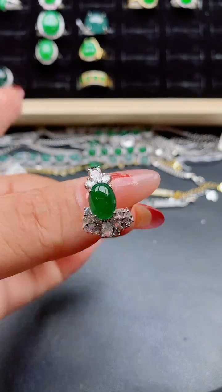 【闪购商品】翡翠戒指银S925镶嵌2321