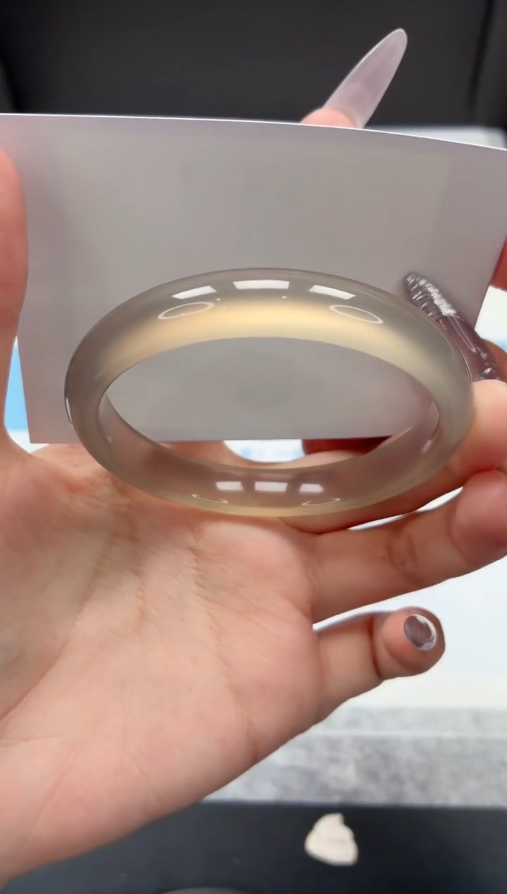 石英质玉手镯未镶嵌371/灰冰57.5