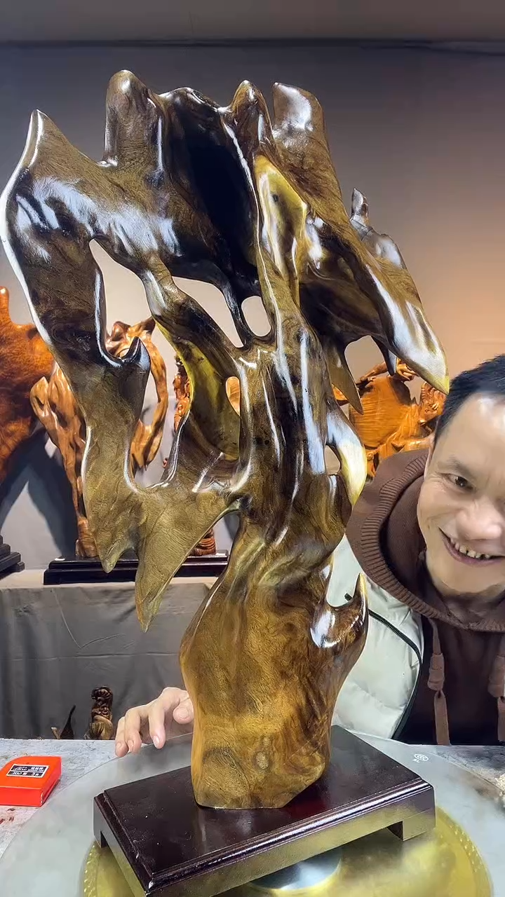 金丝楠广****木小叶桢楠随行摆件127