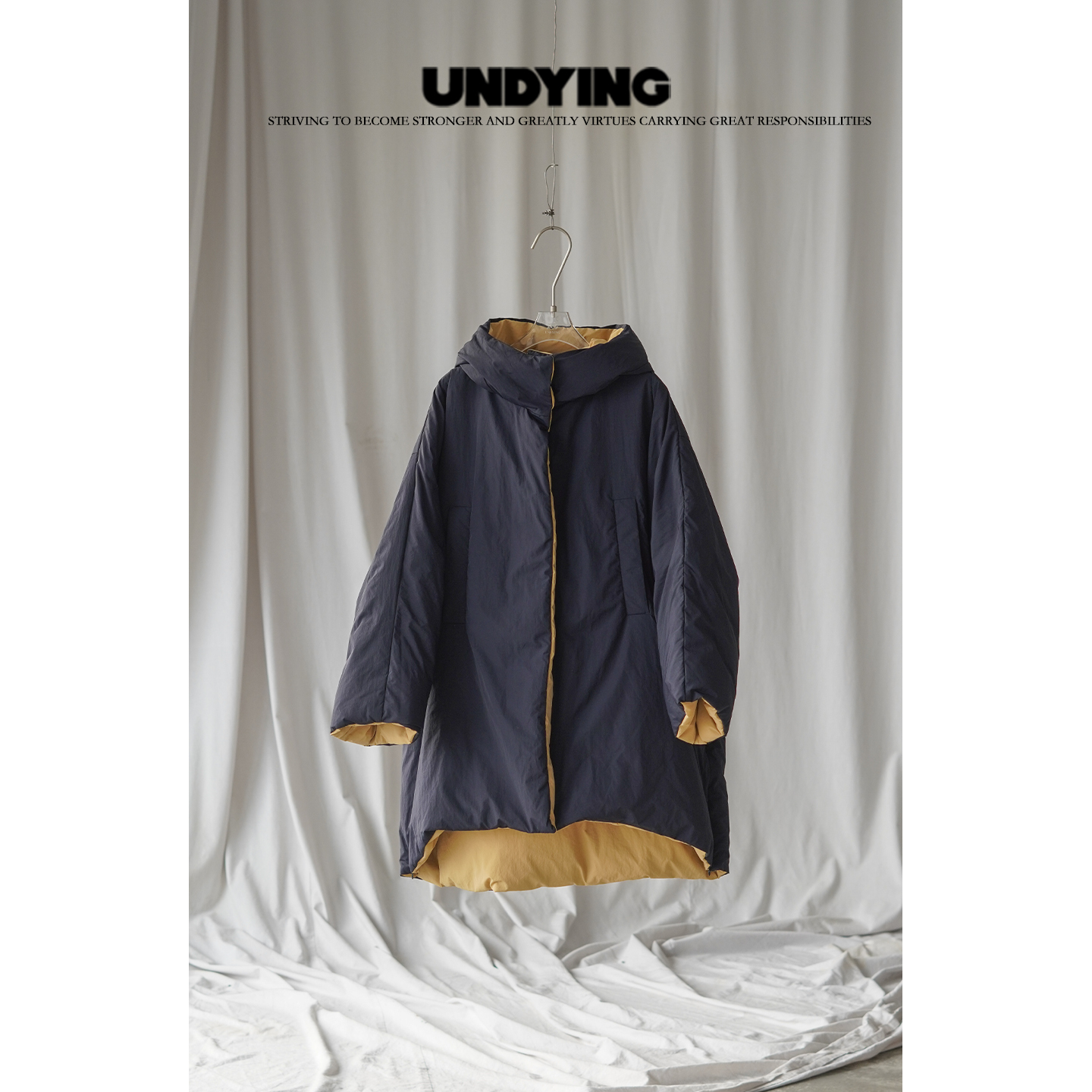 UNDYING 沙尘/双面穿棉被鹅绒外套BX325