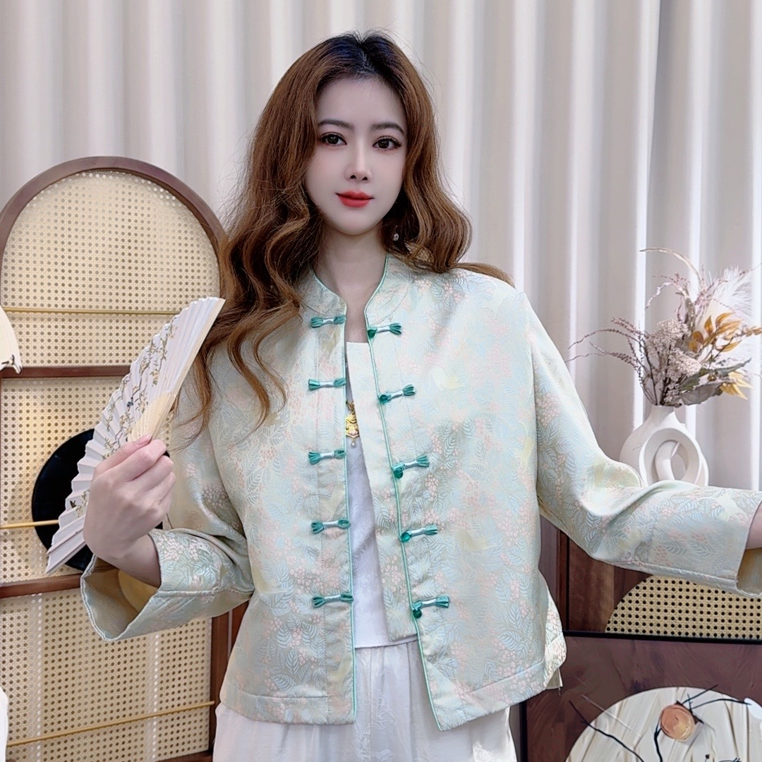 《妙静》新款老料气质百搭上衣外套女