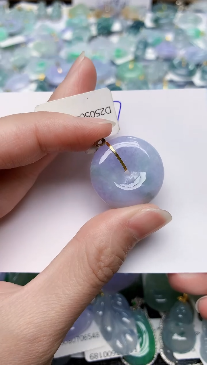 翡翠18K金镶嵌颈饰天然缅甸A货翡翠百元以上9元证书费自理