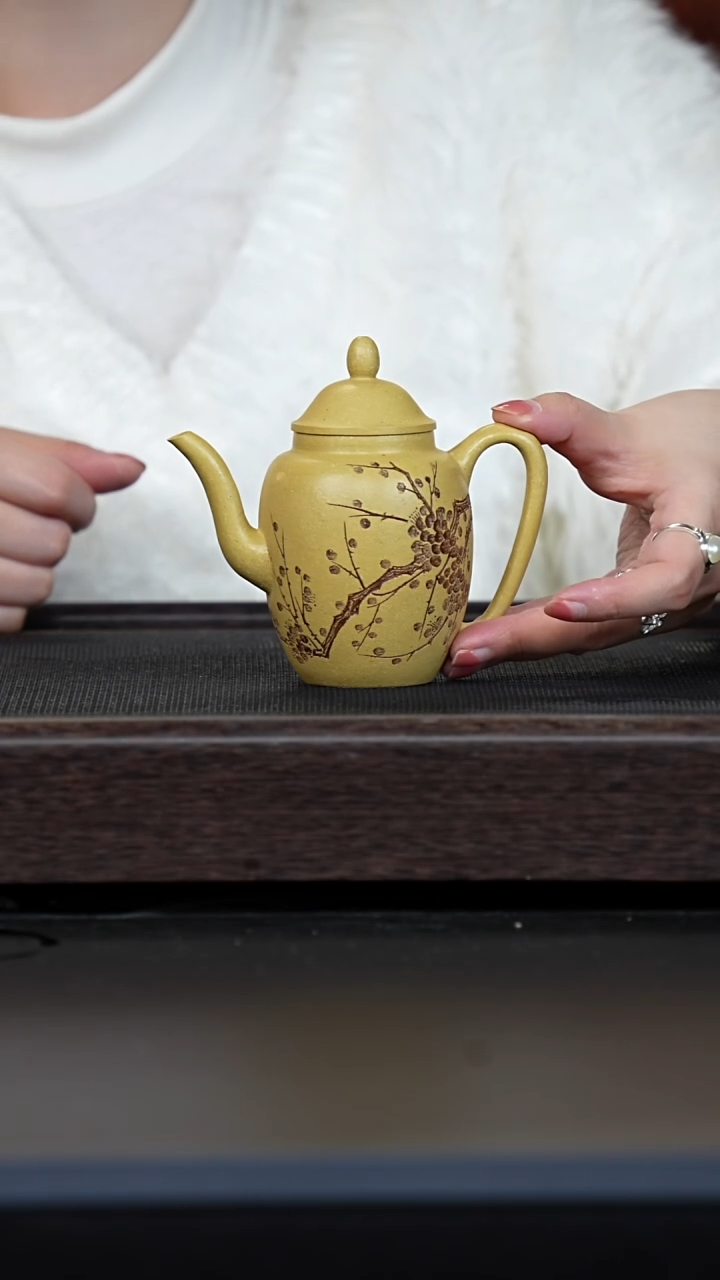 【闪购商品】紫砂茶壶梨皮本绿刻绘明式宫灯