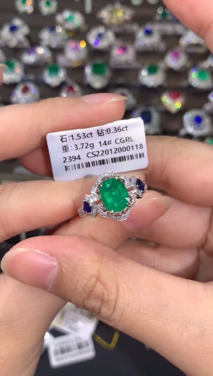 【闪购商品】祖母绿戒指18K金镶嵌B791|6800