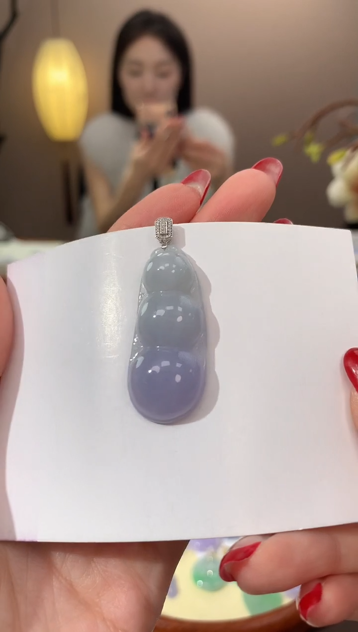 【闪购商品】翡翠颈饰18K金镶嵌天然缅甸a货翡翠