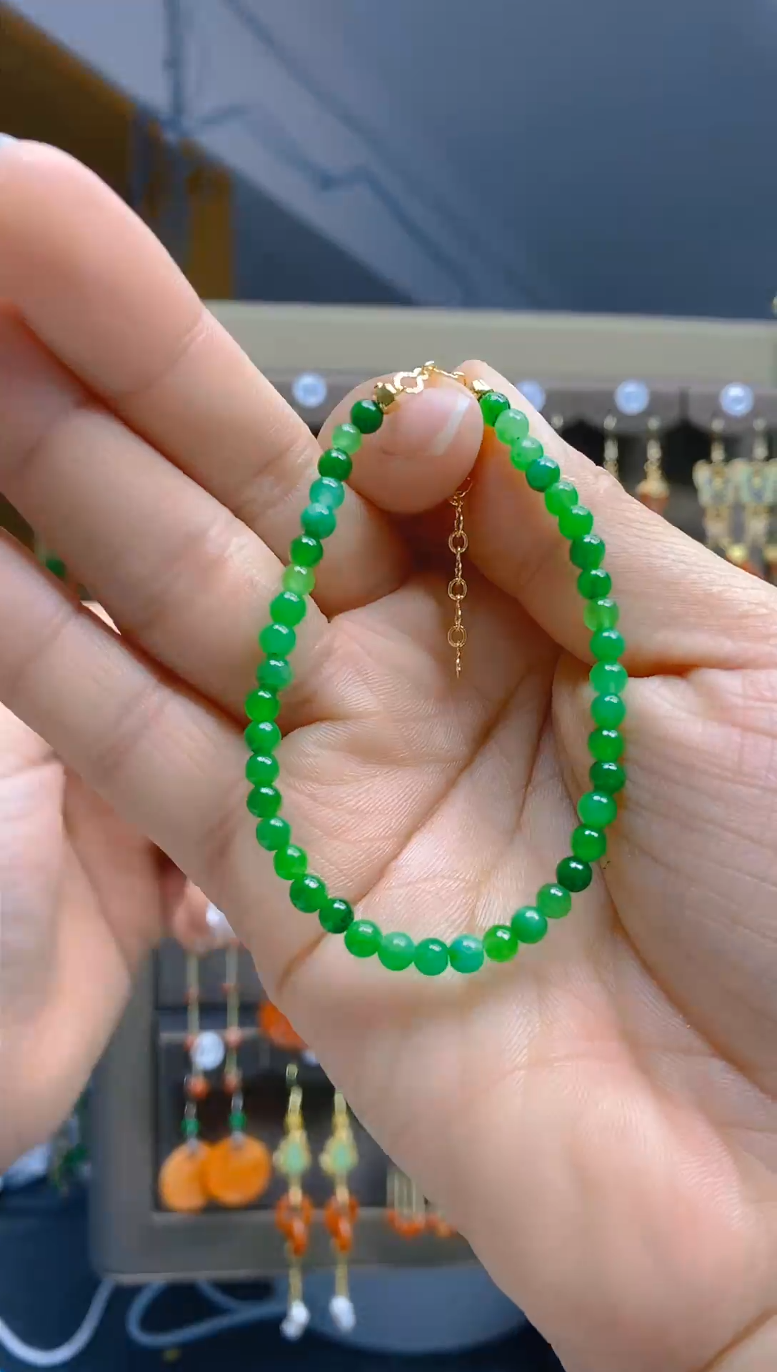 【闪购商品】翡翠耳饰合金397翡翠手链