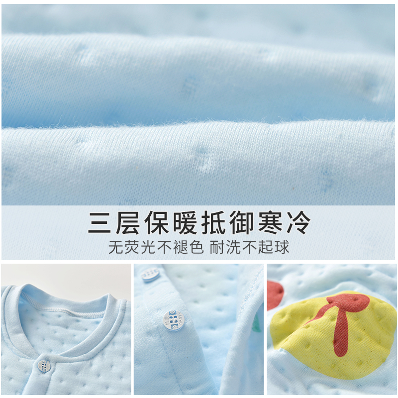 （适合15-20度）【无松紧】保暖款 中大童冬季夹棉连体睡衣
