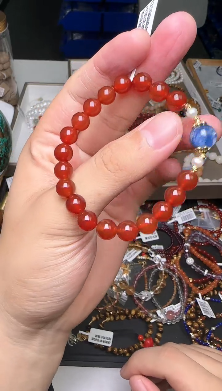 【闪购商品】玛瑙/玉髓手串未镶嵌红玛瑙DIY手串