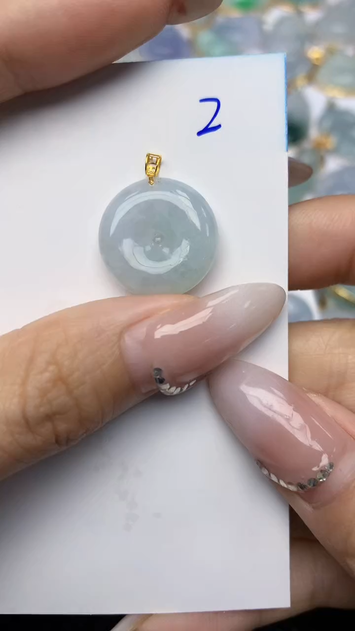 【闪购商品】翡翠颈饰18K金镶嵌天然翡翠A货，