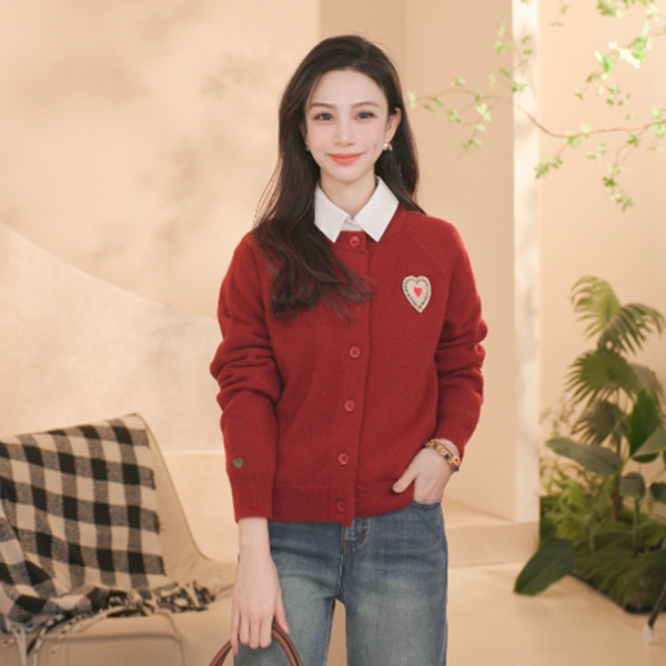 【夕雾之幽】茵曼春季时尚保暖百搭开衫毛衣慵懒百搭休闲绣花针织衫