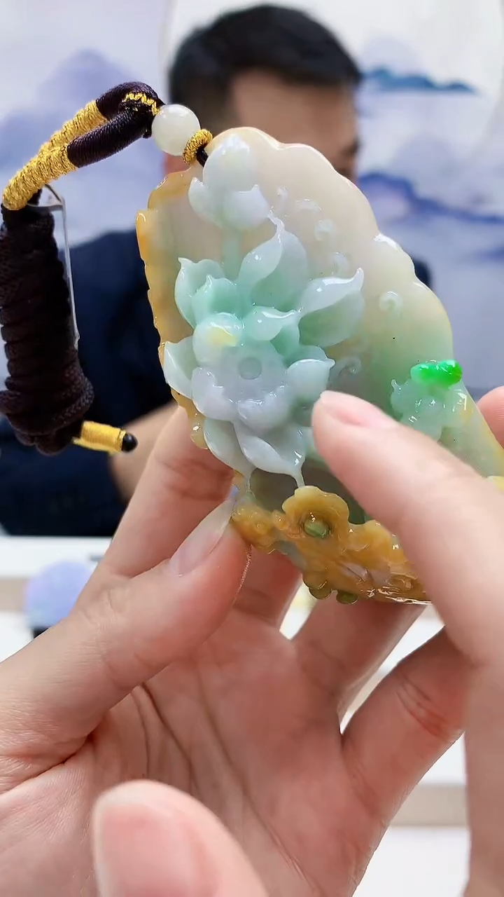 未镶嵌定制翡翠饼**?5174lr-毛货挂件