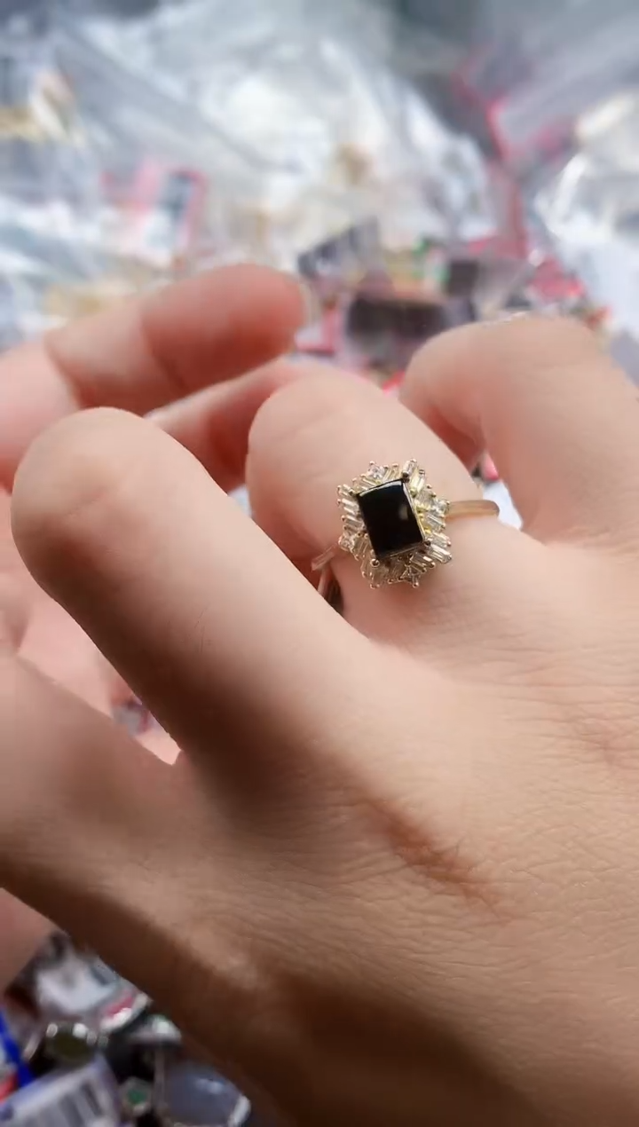 银S925镶嵌戒指翡翠天然A货缅甸翡翠