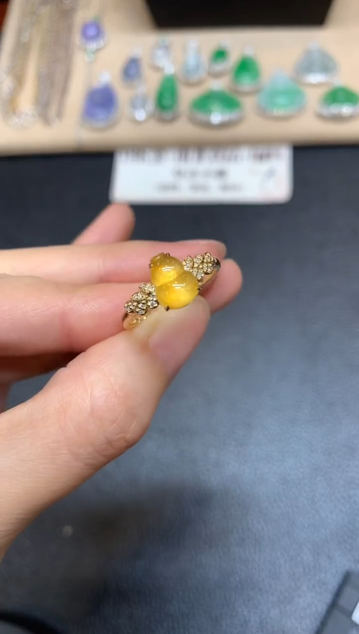 翡翠戒指18K金镶嵌【24小时鉴赏期