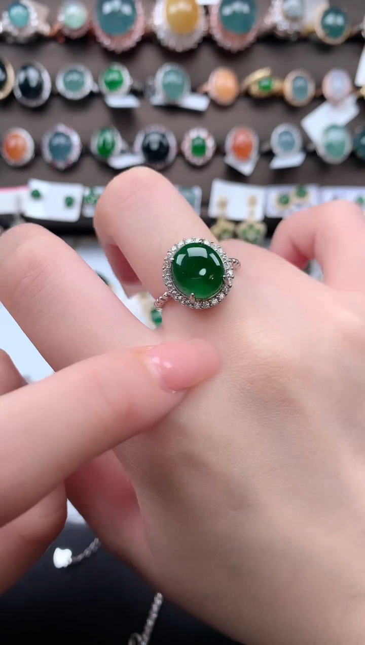 【闪购商品】翡翠戒指银S925镶嵌512241