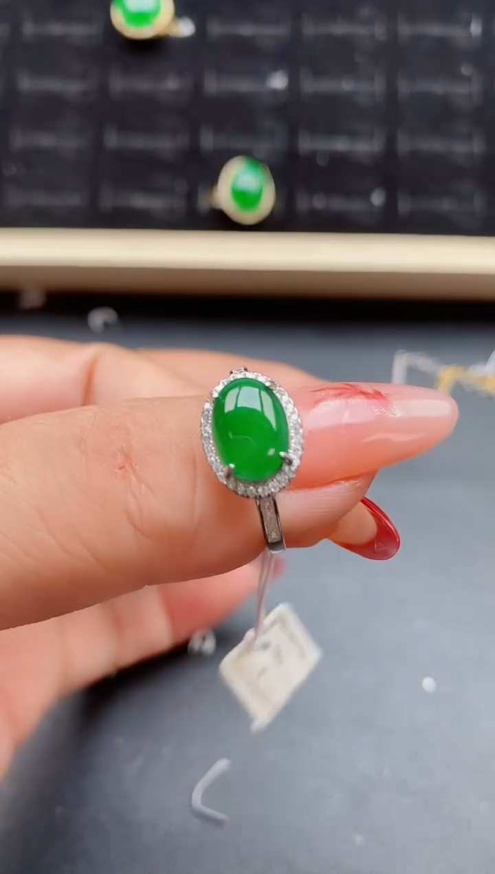 【闪购商品】翡翠戒指银S925镶嵌321312