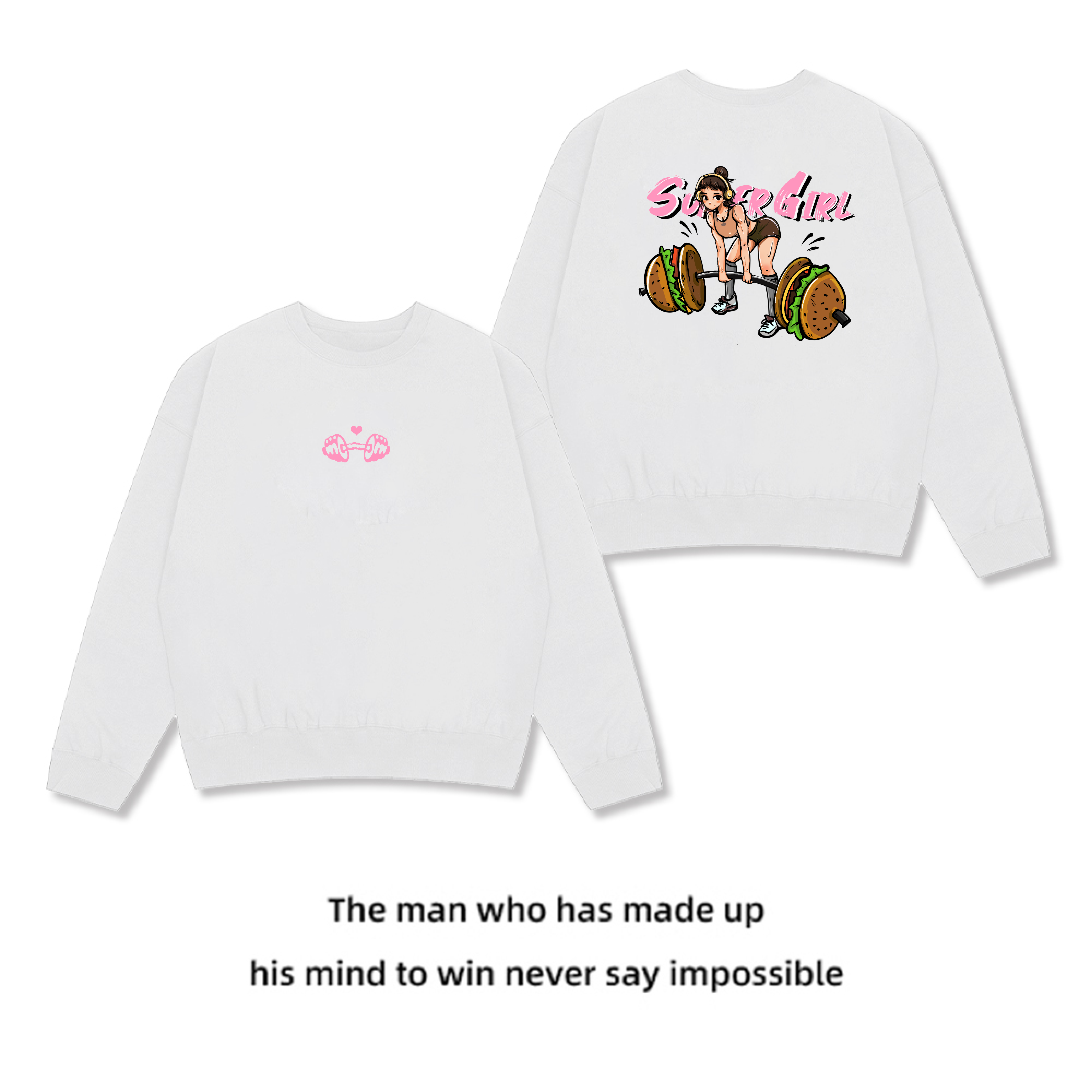 撸铁健身宽松速干长袖套头圆领卫衣女瑜伽运动健身外搭