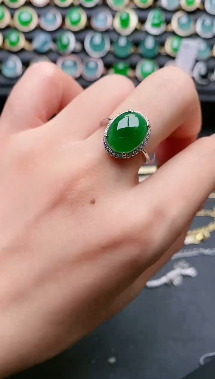 【闪购商品】翡翠戒指银S925镶嵌111111
