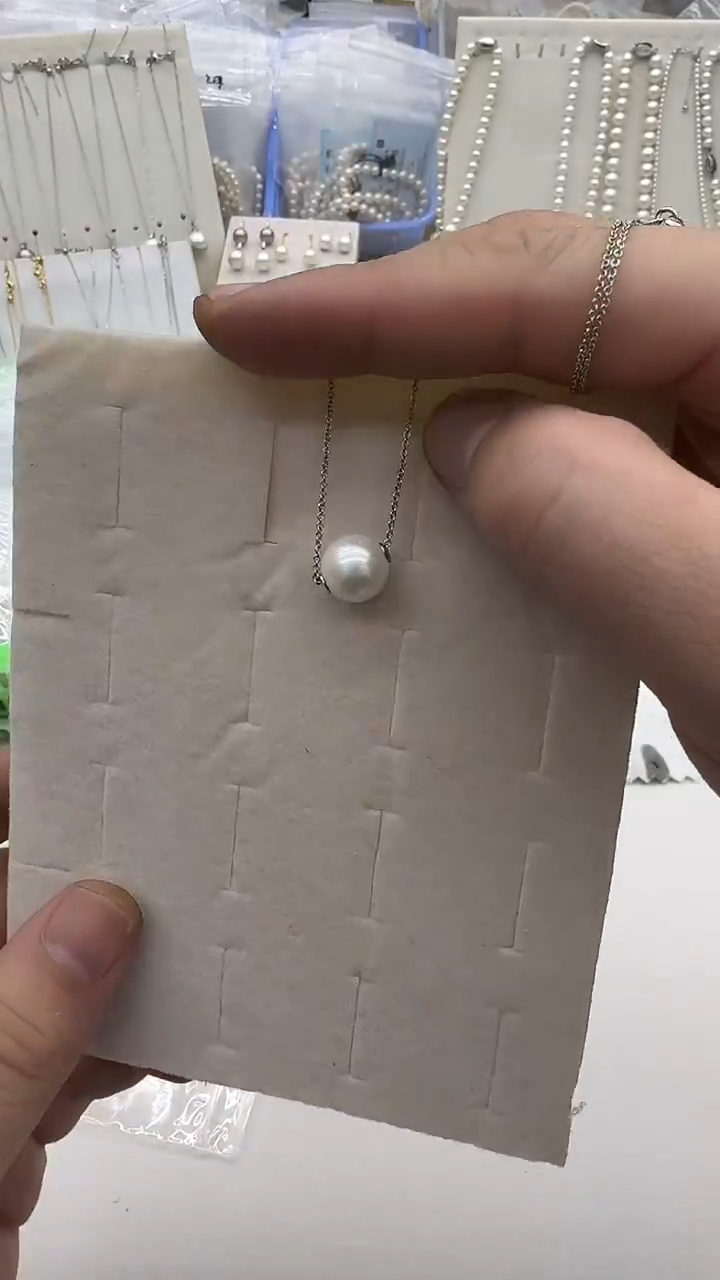 吊坠(赠链)银S925镶嵌淡水珍珠10-11mm 白珠路路通贴片-孤品