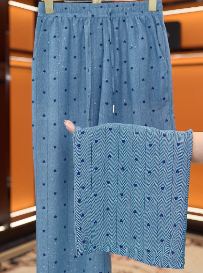 【3D烫花工艺】蚕物2025新款高腰垂直冰丝凉感透气阔腿裤c138彭彭